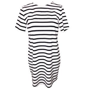 Old Navy Black & White Striped Short Sleeve Dress